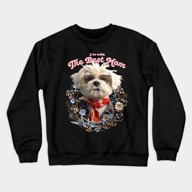 Best Dog Mom 1 Crewneck Sweatshirt by Puppy & cute